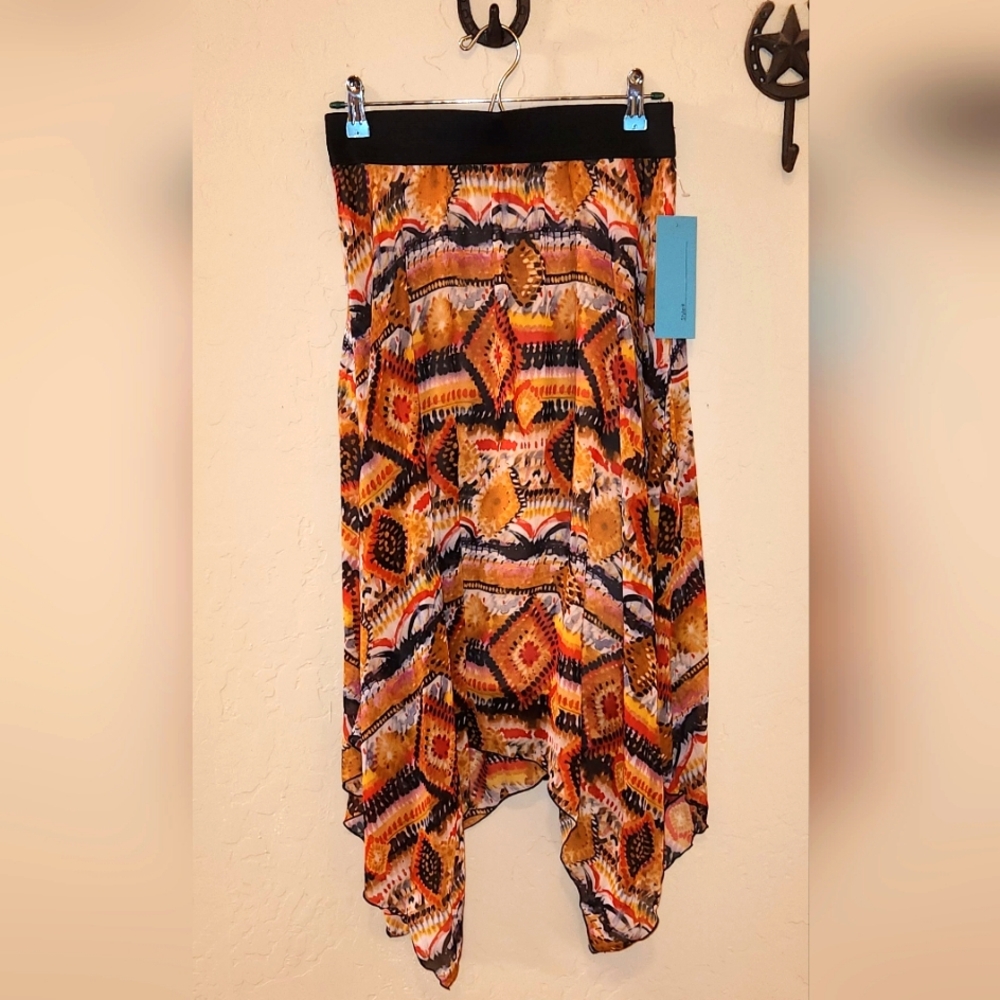 Vibrant Spring Pattern Handkerchief Skirt. Light And Airy For Speing. Med Or Lg.